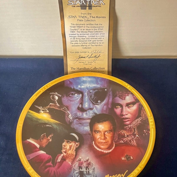 Star Trek: VI (6) The Undiscovered Country "The Movies" Plate by the Hamilton Collection.