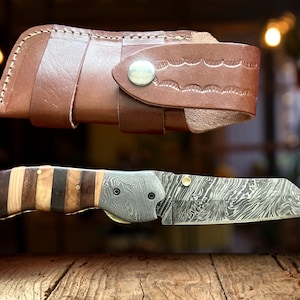 Pocket Knife Handmade Damascus Steel (Folding Knife)