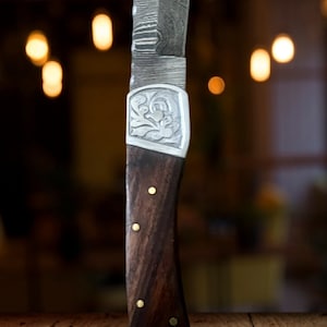 Pocket Knife Large Damascus Steel Handmade (Folding Knife)