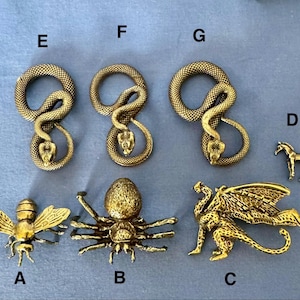 Brass Tea Pets Choice - Bee, Spider, Dragon, Tiny Horse and Snakes with Small Defect(s)