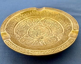 Vintage Solid Brass Ashtray