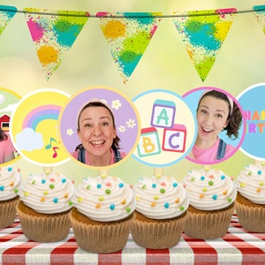 Ms Rachel png, birthday cup cake topper for baby, printable, free customize, party decorations