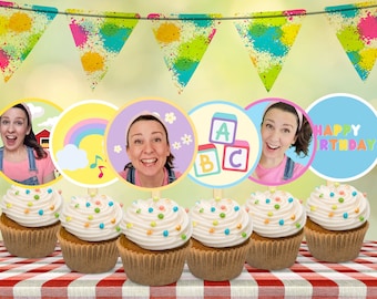 Ms Rachel png, birthday cup cake topper for baby, printable, free customize, party decorations