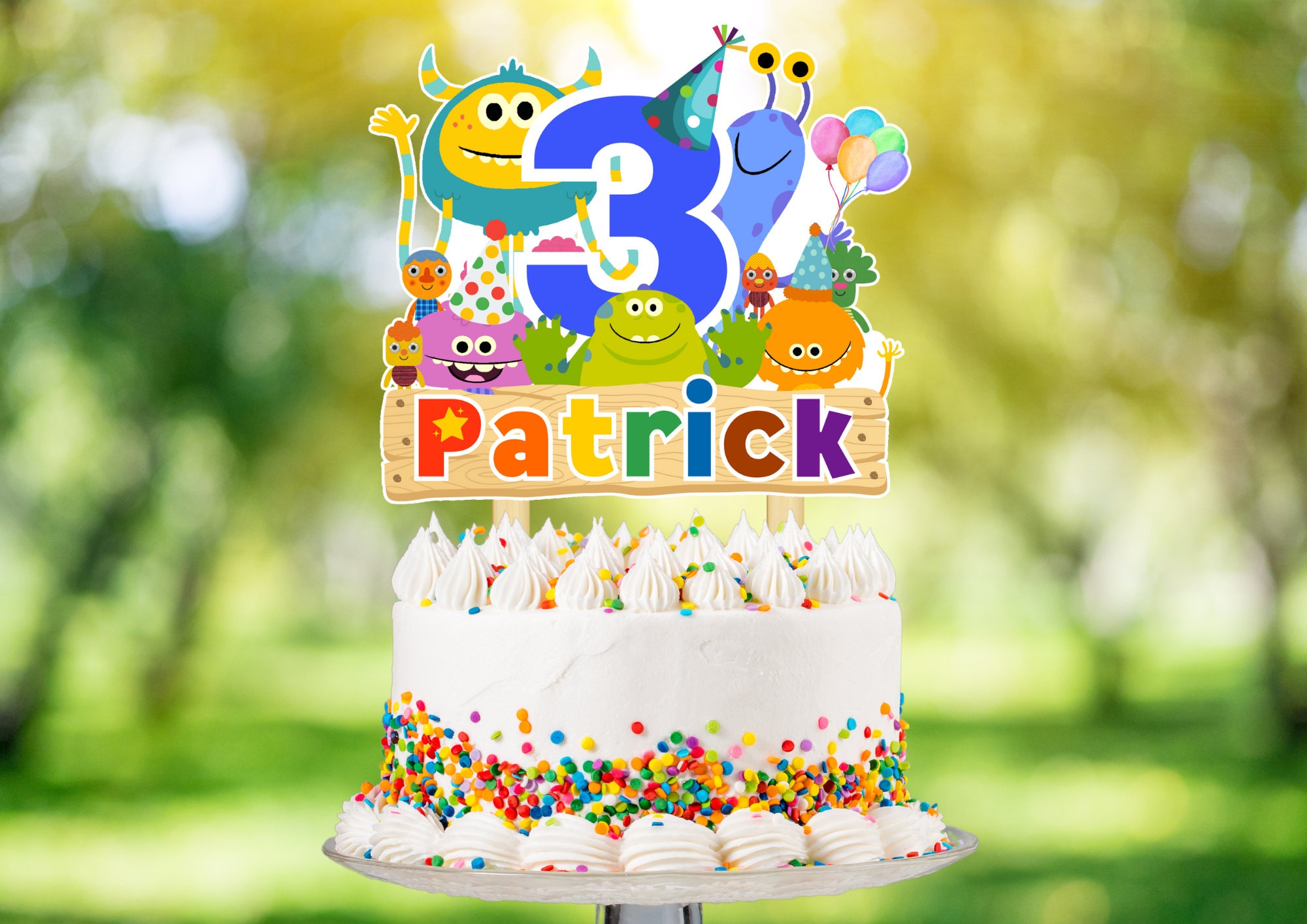 Custom Super Simple Cake Topper Printable Digital,