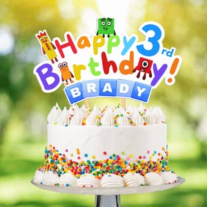 Numberblocks  PNG file Birthday Cake topper printable, customizable.