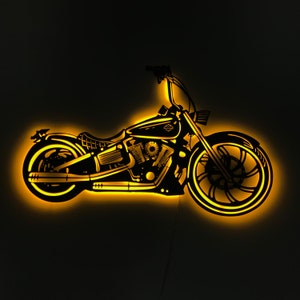 Motorcycle Metal Wall Art, motor Gifts, Motorcycle, Motorroad, Metal Wall Art, Cafe Racer Motorcycle Art, Mancave Decor, Led Decor