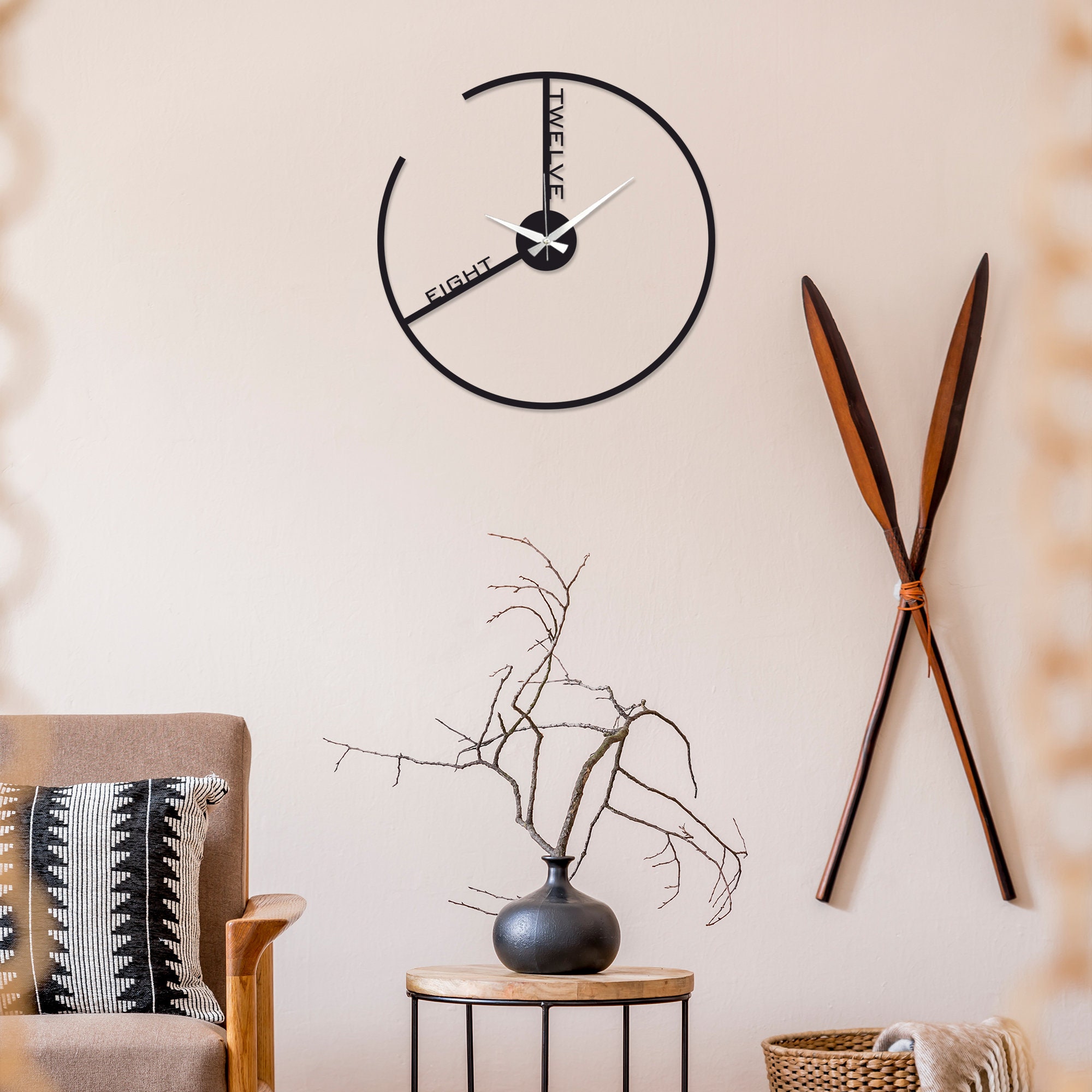 Unique Led Wall Clock, Led Lighted Wall Decor, Modern Led Clock, Metal
