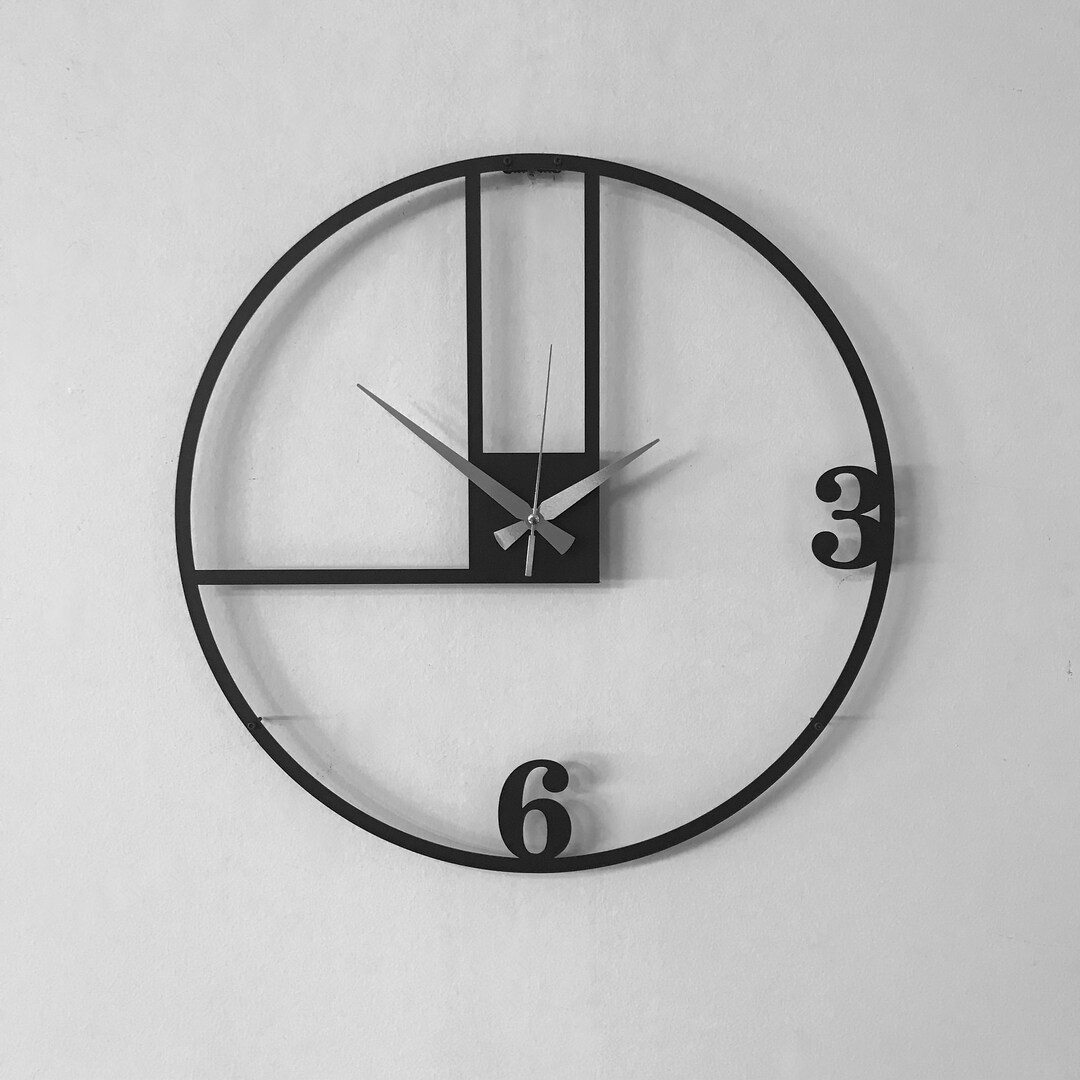 Unique Led Wall Clock, Minimalist Wall Decor, Modern Led Clock, Metal