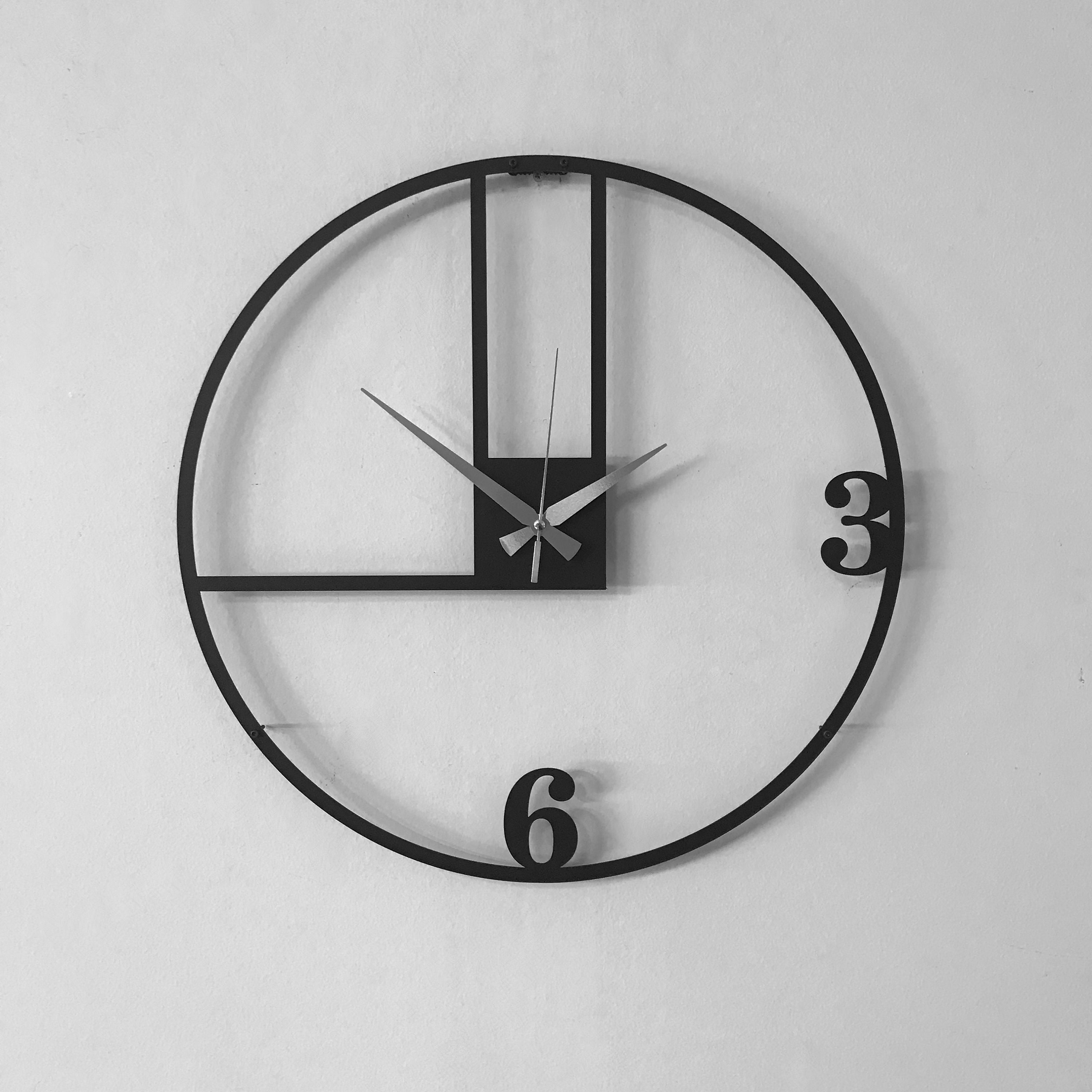 Unique Led Wall Clock, Minimalist Wall Decor, Modern Led Clock, Metal