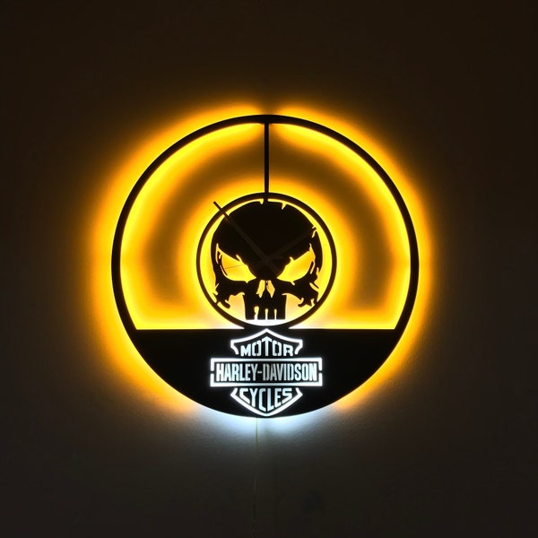 Harley Davidson Wall Clock Etsy
