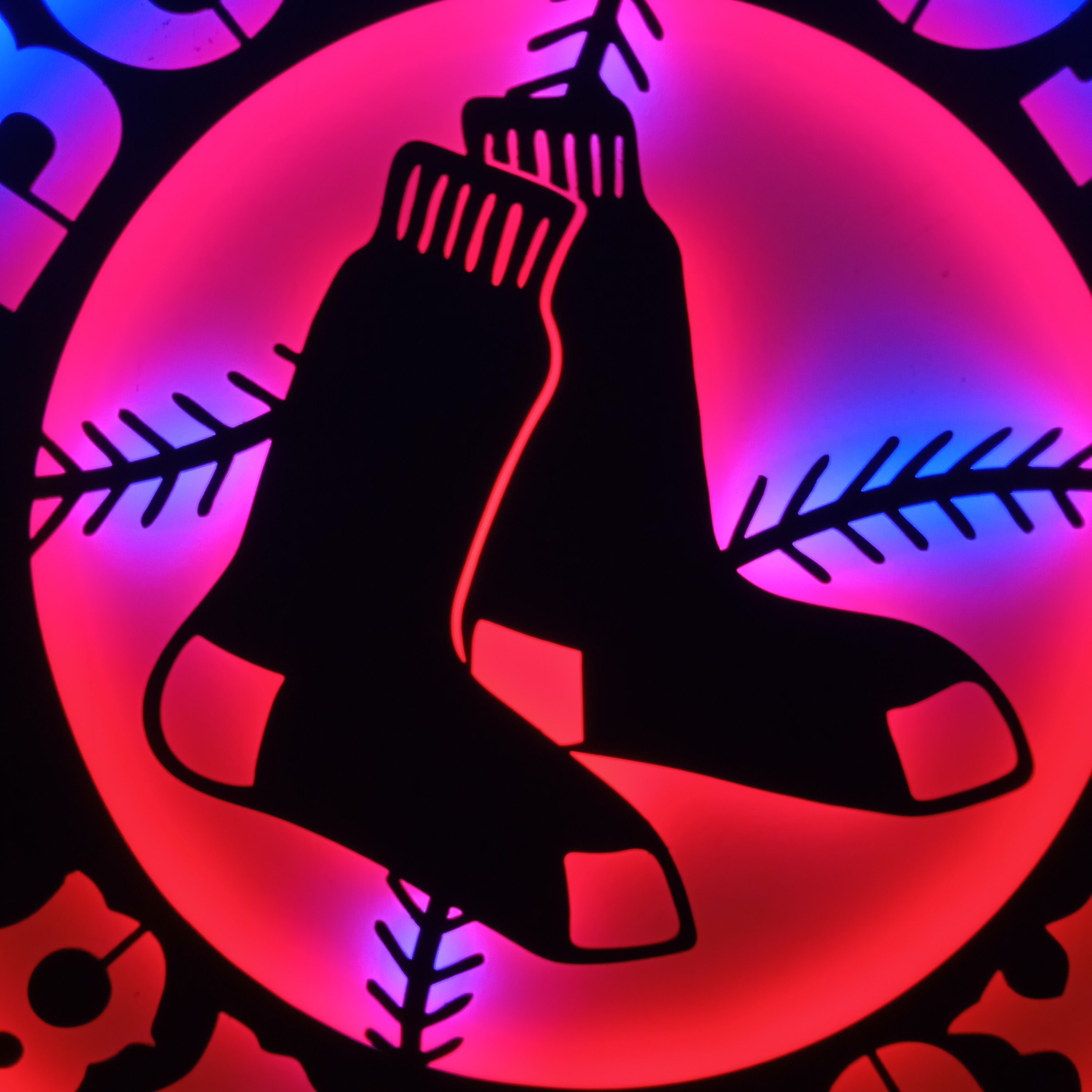 Boston Red Sox Wall Boston Red Sox MLB Baseball Logo State Outline