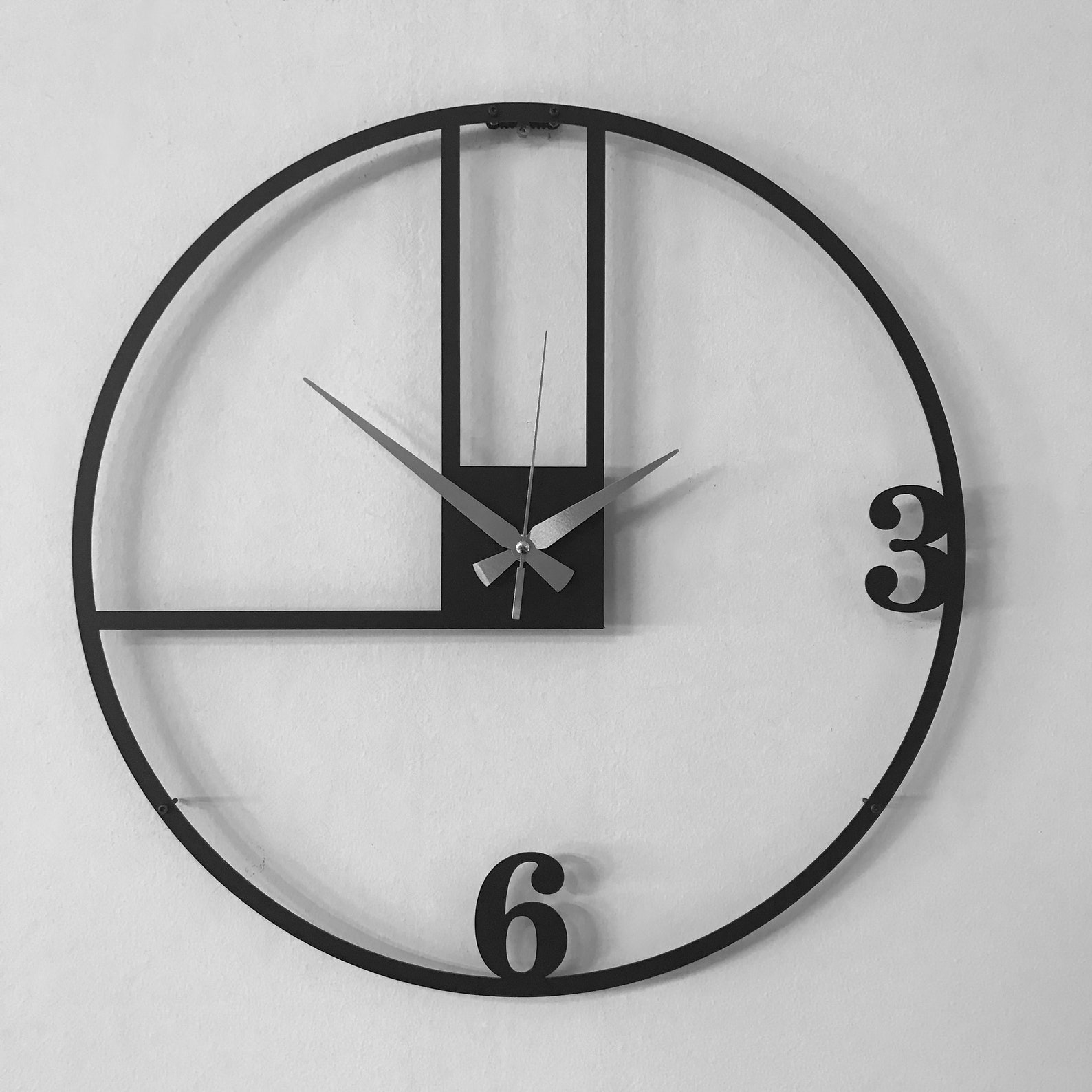 Unique Led Wall Clock, Minimalist Wall Decor, Modern Led Clock, Metal