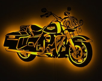 Motorcycle Metal Wall Art, motor Gifts, Motorcycle, Motorroad, Metal Wall Art, Cafe Racer Motorcycle Art, Mancave Decor, Led Decor