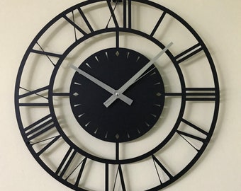 Unique Led Wall Clock, Led Lighted Wall Decor, Modern Led Clock, Metal Led Wall Clock, Roman Numeral Clock, Housewarming Gift, Gift for her