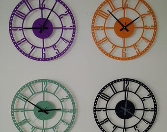 Unique Wall Clock, Minimalist Wall Decor, Modern Clock, Silent Metal Clock, Housewarming Gift, Gift for her, Cool wall clock, colorful clock