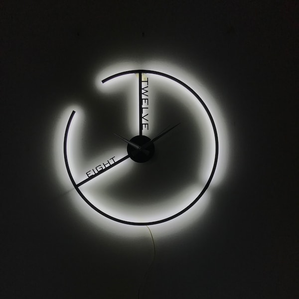 Orologio da parete a LED unico, decorazione da parete illuminata a LED, orologio a LED moderno, orologio da parete a LED in metallo, orologio da comodino, regalo di inaugurazione della casa, regalo per lei