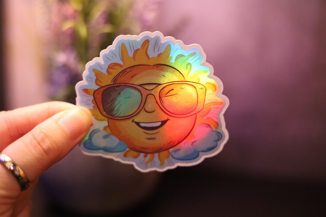 Holographic Summer Fun Sun Sticker Rainbow Decal Laptop Bottle - Etsy