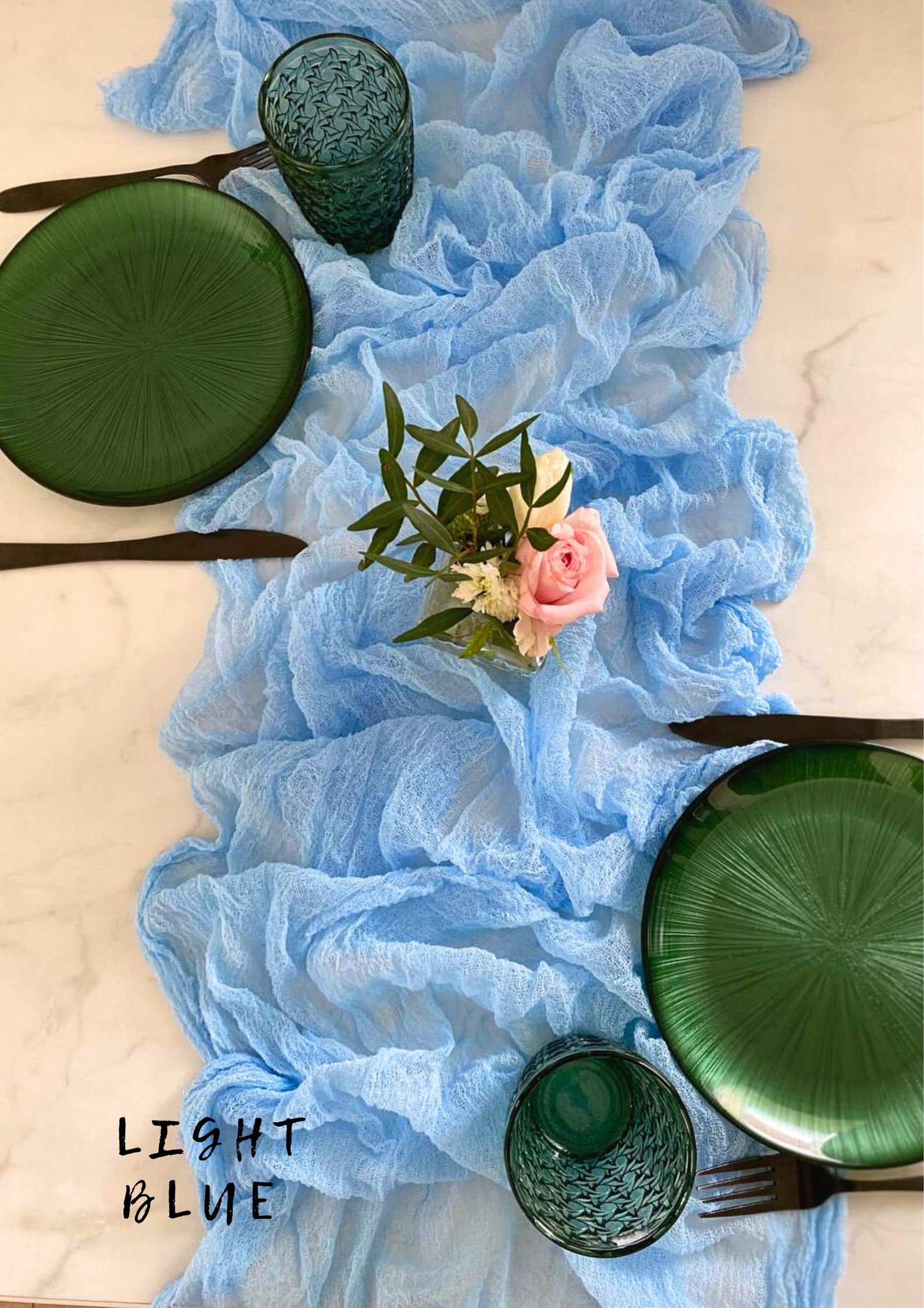 Dusty Blue Cheesecloth Table Runner for Beach Wedding Ceremony Etsy