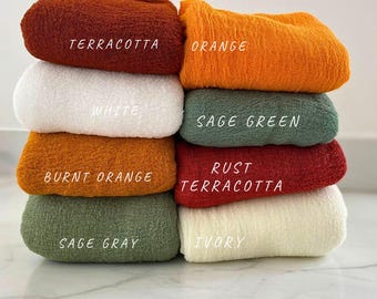 Boho table runner for wedding arch decor, Thanksgiving tables centerpieces cheesecloth