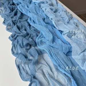 Decorazione per matrimonio azzurro pallido, runner da tavolo per matrimonio in spiaggia azzurro chiaro, garza per centrotavola rotondi