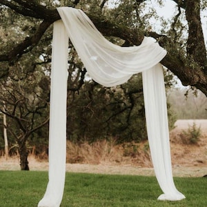 Wedding Arch Drape White Cheesecloth: Boho Ceremony Backdrop Aisle Runner Rustic Arbor