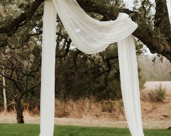 Wedding Arch Drape White Cheesecloth: Boho Ceremony Backdrop Aisle Runner Rustic Arbor