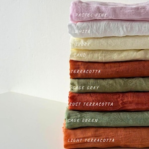 Runner da tavolo in garza per matrimonio in stile boho in terracotta, decorazione per arco nuziale, centrotavola rustico per matrimonio, drappeggio con nastro per pergolato nuziale