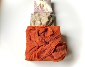 Furoshiki gift wraping cloth hand dyed gauze fabric, Eco friendy gift wrap for events