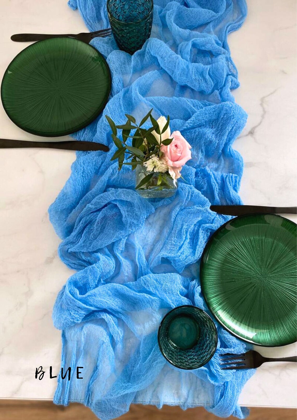 Dusty Blue Cheesecloth Table Runner for Beach Wedding Ceremony Etsy