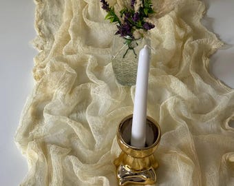 Sand Wedding Table Runner, Gauze Cheesecloth Runners, Rustic Boho Tables Decor for Reception