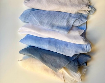 Dusty blue cotton table napkins, Boho wedding decor, Muslin cloth napkins bulk, wedding napkins cloth