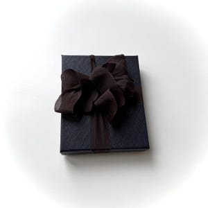 Nastro da matrimonio nero, nastri di seta tinti a mano, inviti per bouquet rustici, decorazioni per matrimoni