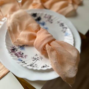 Centrotavola da matrimonio color pesca pallido per tovaglioli da tavola, tovagliolo di cotone in garza