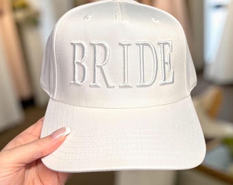 Bride Hat, 3D Puff Embroidered Trucker Hat, Wedding Gift, Bride to be Hat, Bridal Shower gift, Wife & Husband hat, Custom Bride or Groom hat