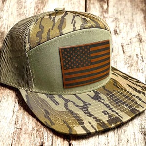 American Flag Hat Laser Engraved Patch Patriotic Hat Richardson 168 image 4