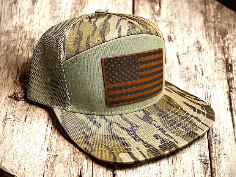 American Flag Hat Laser Engraved Patch Patriotic Hat Richardson 168 image 4