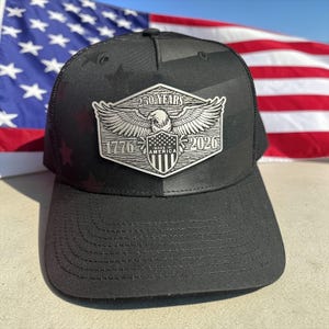 250th Anniversary American Independence Hat | 1776–2026 Patriotic Trucker Cap | Laser Engraved Patch | USA Flag Hat | USA hat | Freedom image 7