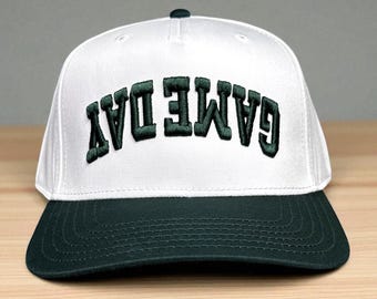 Custom Game Day Hat,  3D puff embroidery, Upside Down Hat for Game Day, Football gift for Football Fan Trucker Hat for Tailgate Party