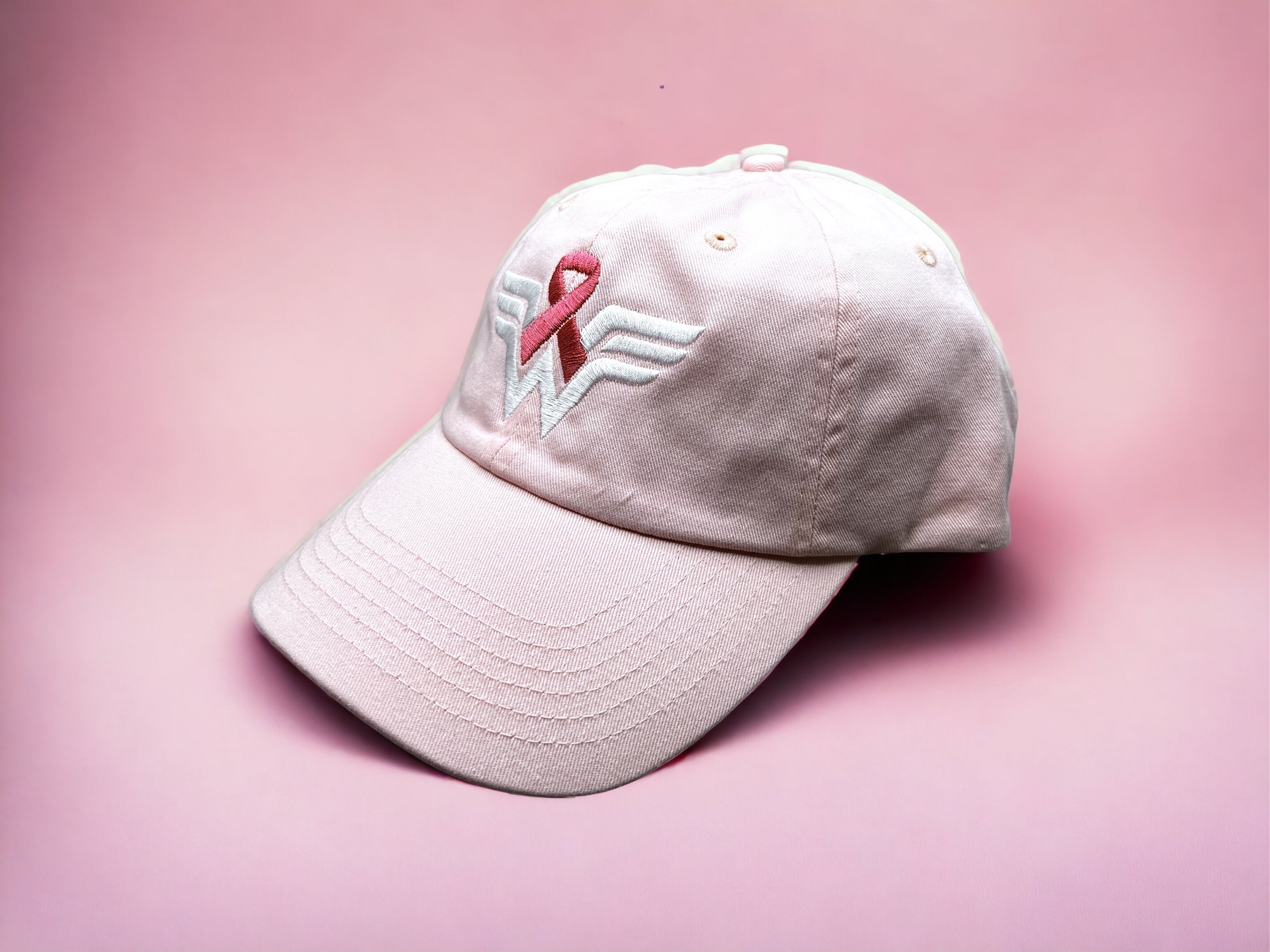 Wonder Woman Cancer Survivor Hero Warrior Hope Pride Embroidered Hat Cap Retro DC Comics Wonder Woman Logo Trucker Hat | Her Universe main image 3