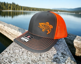 Embroidered Bass fishing hat, Bass fishing, Gift for Dad, Hat for Fisherman, Lake Hat, Summer fishing hat