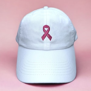 Pink Ribbon Hat Breast Cancer Hat Cancer Survivor Hat Breast Cancer Supporter Hat Cancer Awareness Hat