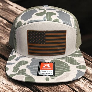 American Flag Hat Laser Engraved Patch Patriotic Hat Richardson 168 image 3
