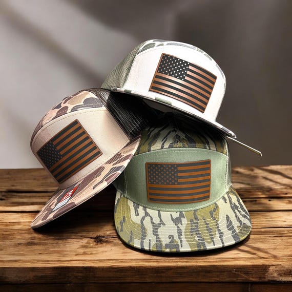 American Flag Hat Laser Engraved Patch Patriotic Hat Richardson 168