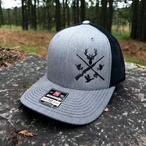 Embroidered Hunting Trucker Hat: Deer, Duck, Fishing - Richardson 112