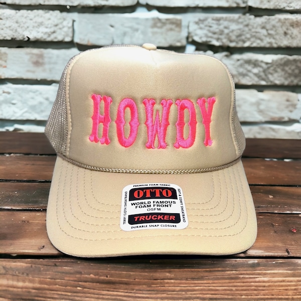 Howdy Hat, Girls Night Out hat, Country Concert hat, Howdy trucker hat, Cowboy hat, custom trucker hat