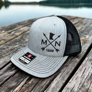 Custom Home State Hat Crossed Arrows State Hat State Hat Select Your State Richardson 112 Trucker Hat Custom Hat