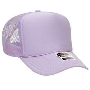 Otto blank hats, Lavender, high profile 39-165, hat bar, sublimation, embroidery