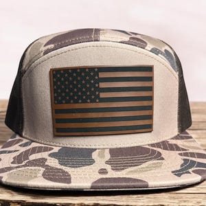 American Flag Hat Laser Engraved Patch Patriotic Hat Richardson 168 image 5