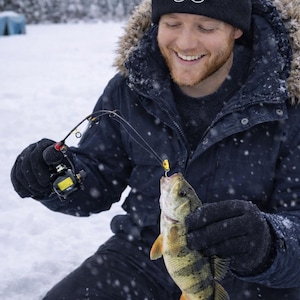 Fish Hook Beanie Hat, Fishing Knit Beanie, Ice Fishing Hat, Outdoorsman Beanie, Fisherman Gift, Winter Fishing Hat