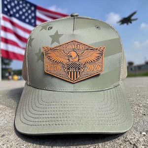 250th Anniversary American Independence Hat | 1776–2026 Patriotic Trucker Cap | Laser Engraved Patch | USA Flag Hat | USA hat | Freedom image 8